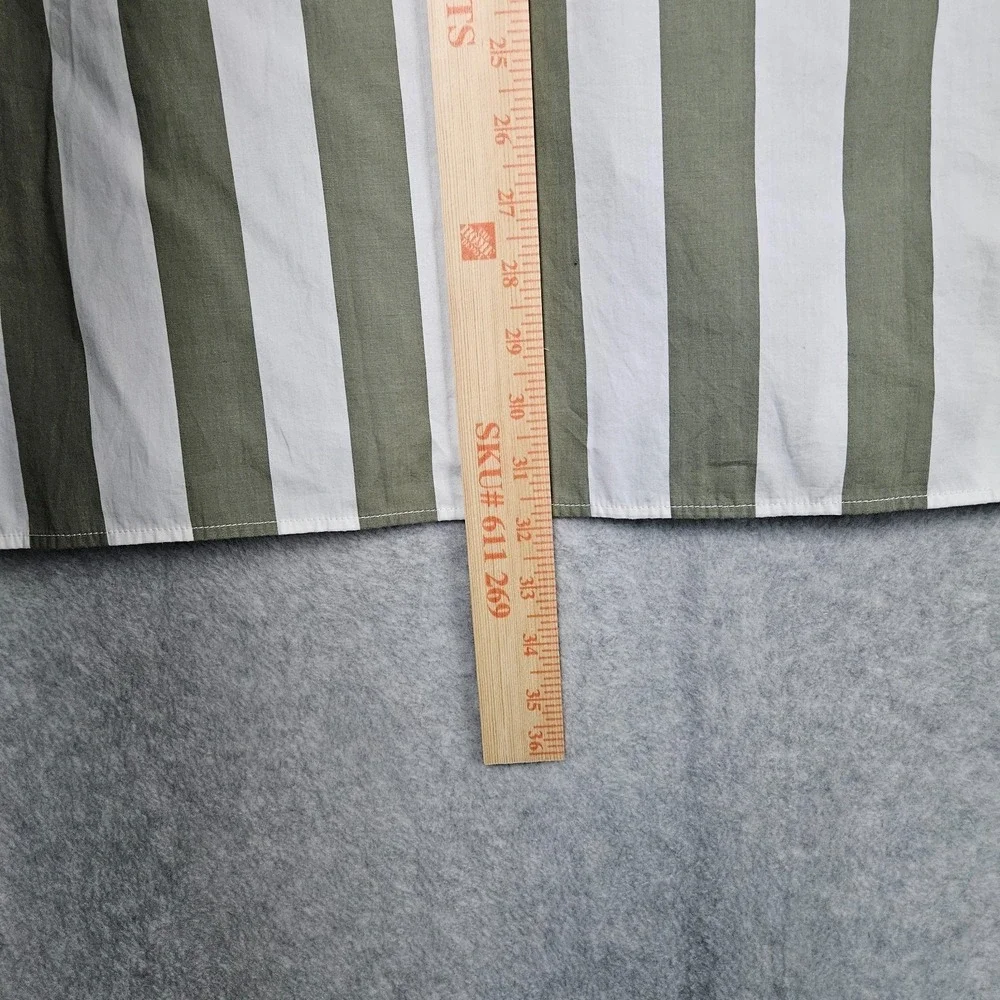 Banana Republic Luxe Poplin Green White Striped Button-Up Shirt Tall XL Slim Fit
